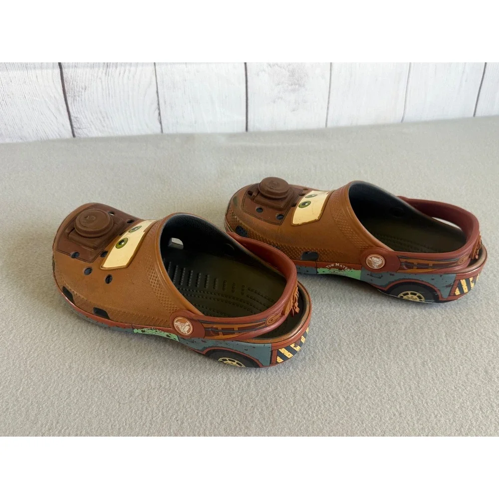Crocs Kids Disney Pixar Cars Tow Mater Brown Clogs Shoes J3